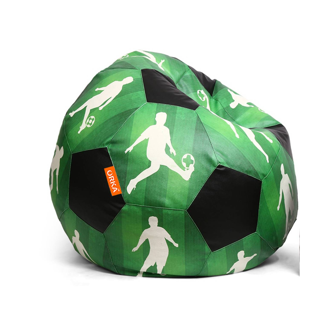 Orka Digital Printed Kids Foorball With Mathching Footstool Filled Bean Bag With Beans (FB51 Multicolor)